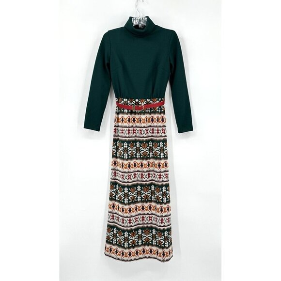 turtleneck geometric funky disco belt S M - Picture 3 of 11